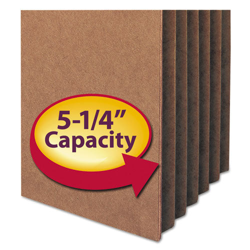 Image of Smead Recycled Top Tab File Pockets, 5.25" Expansion, Letter Size, Redrope, 10/Box