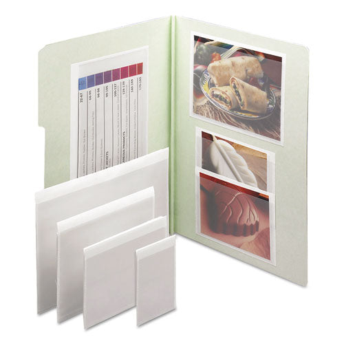 Image of Smead Self-Adhesive Poly Pockets, Top Load, 4.06 x 3, Clear, 100/Box