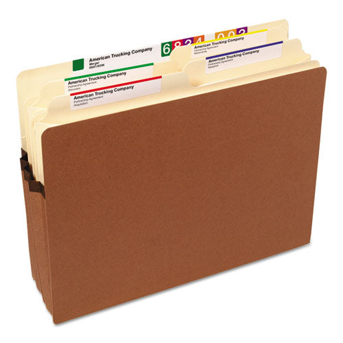 Image of Smead Redrope Drop Front File Pockets, 3.5" Expansion, Letter Size, Redrope, 50/box