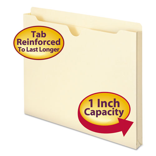 Image of Smead Manila File Jackets, 2-Ply Straight Tab, Letter Size, Manila, 50/box