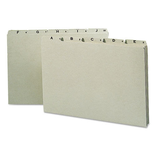 Image of Smead Alphabetic Top Tab Indexed File Guide Set, 1/5-Cut Top Tab, A To Z, 8.5 X 14, Green, 25/set