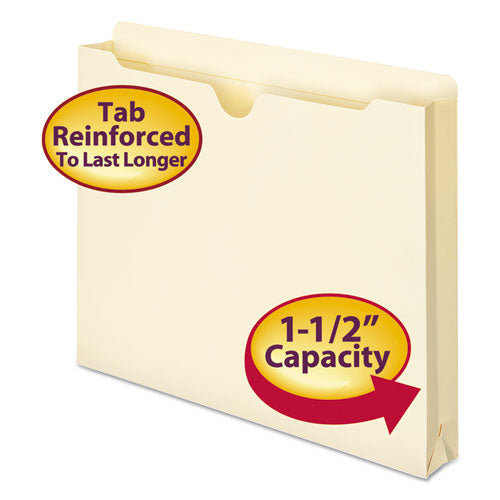 Image of Smead Manila File Jackets, 2-Ply Straight Tab, Letter Size, Manila, 50/box