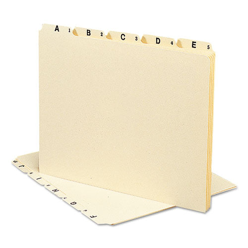 Image of Smead Alphabetic Top Tab Indexed File Guide Set, 1/5-Cut Top Tab, A To Z, 8.5 X 11, Manila, 25/set