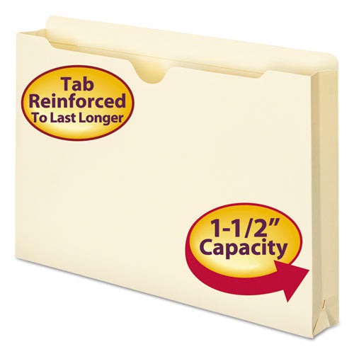 Image of Smead Manila File Jackets, 2-Ply Straight Tab, Legal Size, Manila, 50/box