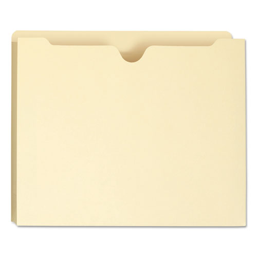Image of Smead 100% Recycled Top Tab File Jackets, Straight Tab, Letter Size, Manila, 50/box