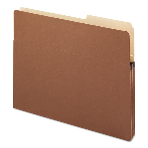 Image of Smead Redrope Drop Front File Pockets with 2/5-Cut Guide Height Tabs, 1.75" Expansion, Letter Size, Redrope, 25/Box