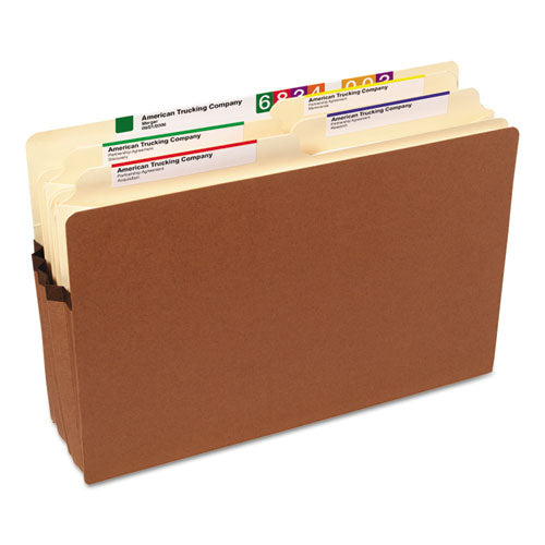 Image of Smead Redrope Drop Front File Pockets, 3.5" Expansion, Legal Size, Redrope, 25/box