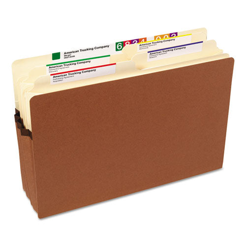 Image of Smead Redrope Drop Front File Pockets, 3.5" Expansion, Legal Size, Redrope, 50/box