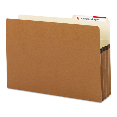 Image of Smead Redrope Drop Front File Pockets with 2/5-Cut Guide Height Tabs, 3.5" Expansion, Legal Size, Redrope, 25/Box