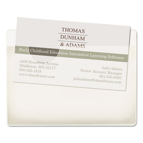 Image of Smead Self-Adhesive Poly Pockets, Top Load, 4.06 x 3, Clear, 100/Box