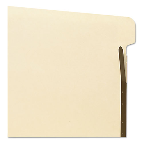 Image of Smead Self-Adhesive Folder Dividers with Twin-Prong Fasteners for Top/End Tab Folders, 1 Fastener, Letter Size, Manila, 25/Pack