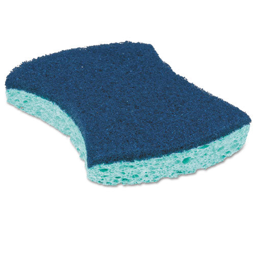 Image of Scotch-Brite PROFESSIONAL Power Sponge, 2.8 X 4.5, 0.6" Thick, Blue/teal, 5/pack