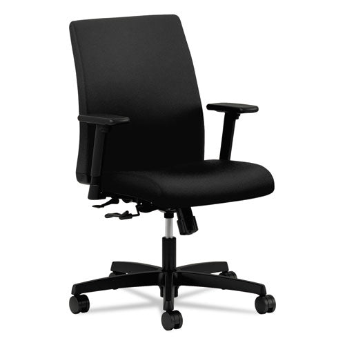 Image of HON® Ignition Series Fabric Low-Back Task Chair, Supports Up To 300 Lb, 17" To 21.5" Seat Height, Black