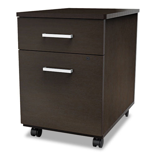Image of Linea Italia® Trento Line Mobile Pedestal File, Left Or Right, 2-Drawers: Box/file, Legal/letter, Mocha, 16.5" X 19.75" X 23.63"