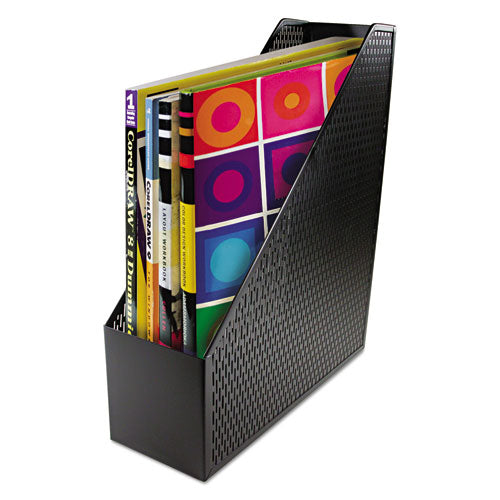 Image of Artistic® Urban Collection Punched Metal Magazine File, 3.5 x 10 x 11.5, Black