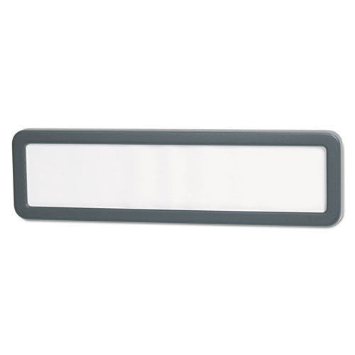 Image of Universal® Recycled Cubicle Nameplate with Rounded Corners, 9 x 2.5, Charcoal