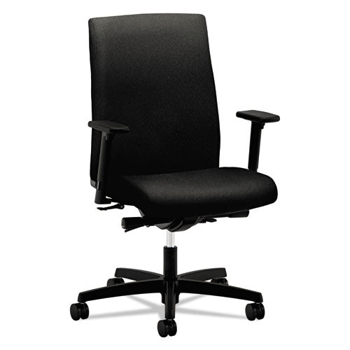 Image of HON® Ignition Series Mid-Back Work Chair, Supports Up To 300 Lb, 17" To 22" Seat Height, Black