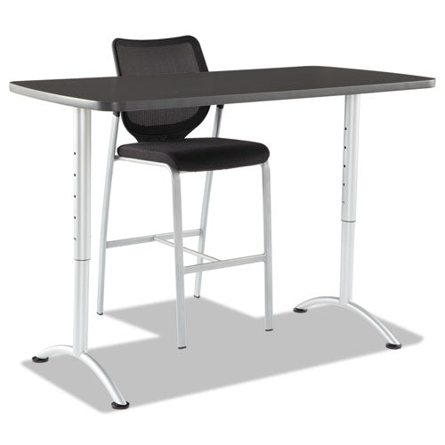 Image of Iceberg ARC Adjustable-Height Table, Rectangular, 60" x 30" x 30" to 42", Graphite/Silver