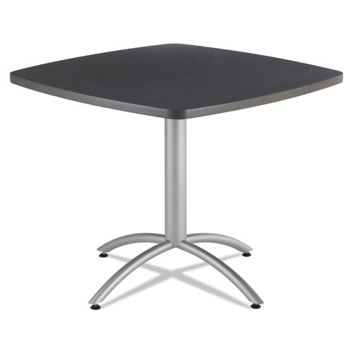 Image of Iceberg CafeWorks Cafe-Height Table, Square, 36" x 36" x 30", Graphite Granite/Silver