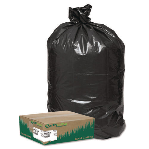 Image of Earthsense® Commercial Linear Low Density Large Trash and Yard Bags, Open-Face, 33 gal, 0.9 mil, 32.5" x 40", Black, 80/Carton