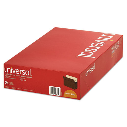 Image of Universal® Redrope Expanding File Pockets, 5.25" Expansion, Legal Size, Redrope, 10/box