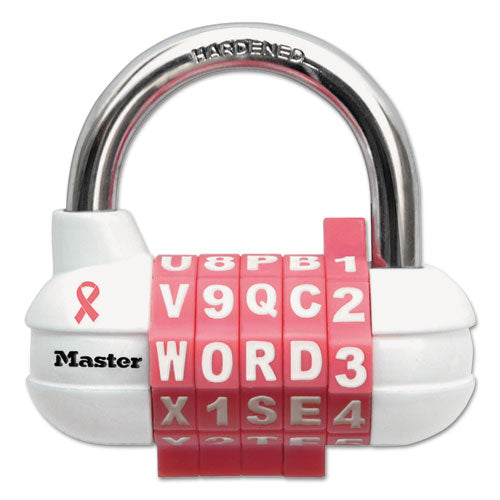 Image of Master Lock® Password Plus Combination Lock, Hardened Steel Shackle, 2.5" Wide, Chrome/Assorted