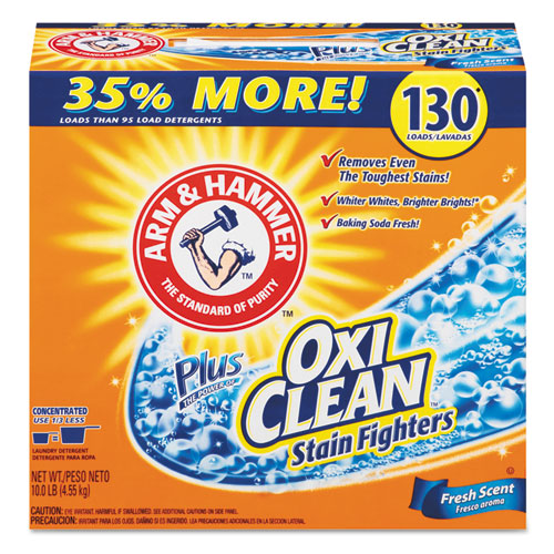 Image of Arm & Hammer Power Of Oxiclean Powder Detergent, Fresh, 9.92 Lb Box, 3/carton
