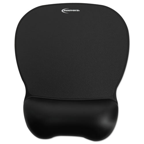 Image of Innovera® Gel Mouse Pad with Wrist Rest, 9.62 x 8.25, Black