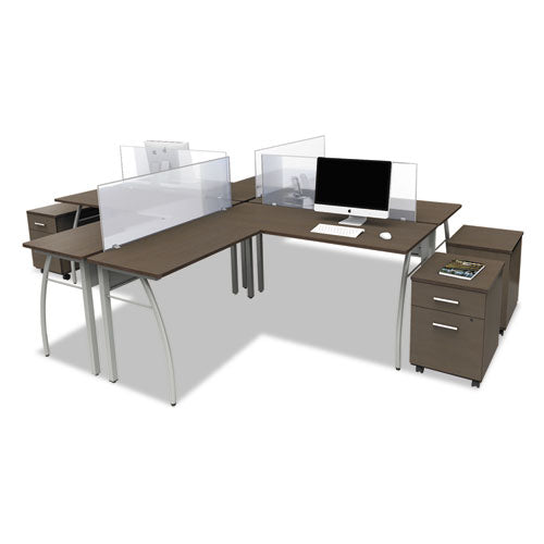 Image of Linea Italia® Trento Line Dividing Panel, Polycarbonate, 47.13w X 1.75d X 15.5h, Translucent