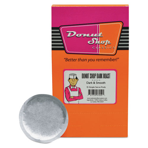 Image of National Coffee Roasters Donut Shop Coffee Pods, Dark Roast, 15/box
