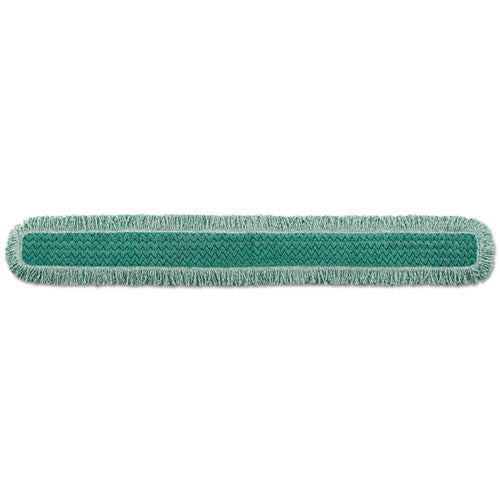 Image of Rubbermaid® Commercial HYGEN Hygen Dust Mop Heads With Fringe, Green, 60 In., Microfiber, Cut-End