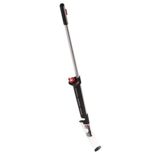 Image of Rubbermaid® Commercial HYGEN Pulse Microfiber Spray Mop System, 17" Wide Microfiber Head, 52" Black Plastic Handle