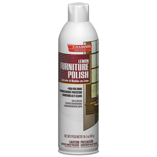 Image of Chase Products Champion Sprayon Furniture Polish, Lemon, 17 Oz Aerosol Spray, 12/carton