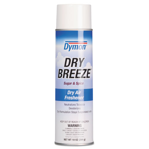 Image of Dymon® Dry Breeze Aerosol Air Freshener, Sugar And Spice, 10 Oz Aerosol Spray, 12/carton