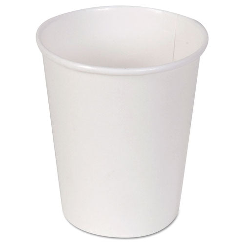 Image of Dixie® Paper Hot Cups, 10 Oz, White, 50/sleeve, 20 Sleeves/carton