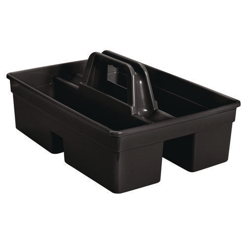 Image of Rubbermaid® Commercial Executive Carry Caddy, Two Compartments, Plastic, 10.75 x 6.5, Black