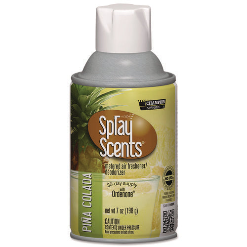 Image of Chase Products Champion Sprayon SPRAYScents Metered Air Freshener Refill, Pina Colada, 7 oz Aerosol Spray, 12/Carton