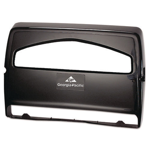 Image of Georgia Pacific® Professional Safe-T-Gard Toilet Seat Cover Dispenser, Half-Fold, 16.38 X 2.5 X 11.75, Black