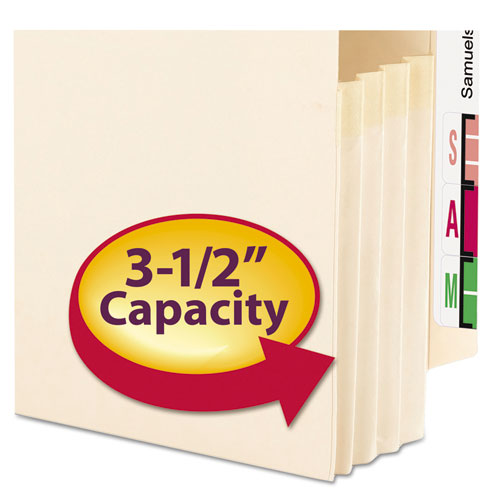 Image of Smead Manila End Tab File Pockets, 3.5" Expansion, Legal Size, Manila, 25/box