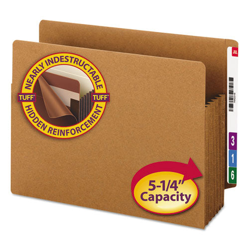 Image of Smead Heavy-Duty Redrope End Tab Tuff Pockets, 5.25" Expansion, Letter Size, Redrope, 10/box