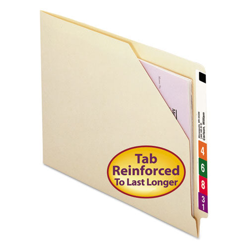Image of Smead End Tab Jackets With Reinforced Tabs, Straight Tab, Letter Size, 11-Pt Manila, 100/box
