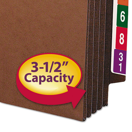 Image of Smead Heavy-Duty Redrope End Tab Tuff Pockets, 3.5" Expansion, Letter Size, Redrope, 10/box