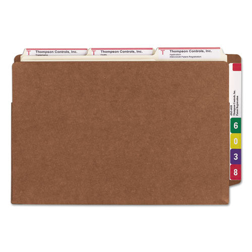Image of Smead Heavy-Duty Redrope End Tab Tuff Pockets, 5.25" Expansion, Legal Size, Redrope, 10/box