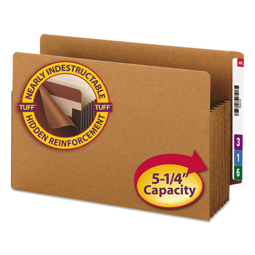 Image of Smead Heavy-Duty Redrope End Tab Tuff Pockets, 5.25" Expansion, Legal Size, Redrope, 10/box