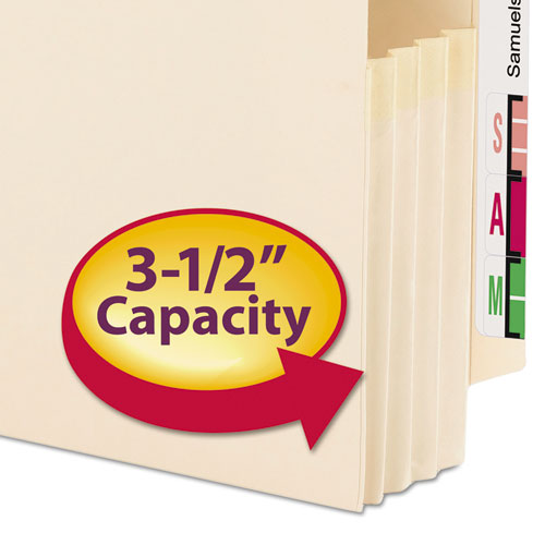 Image of Smead Manila End Tab File Pockets, 3.5" Expansion, Letter Size, Manila, 25/box