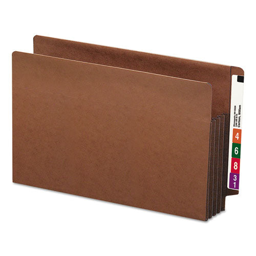 Image of Smead Heavy-Duty Redrope End Tab Tuff Pockets, 3.5" Expansion, Legal Size, Redrope, 10/box