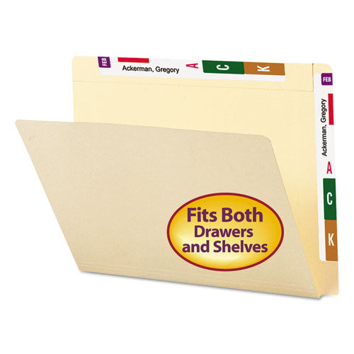 Image of Smead Heavyweight Manila End Tab Conversion File Folders, Straight Tabs, Letter Size, 0.75" Expansion, Manila, 100/Box