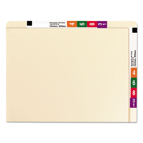 Image of Smead Heavyweight Manila End Tab Conversion File Folders, Straight Tabs, Letter Size, 0.75" Expansion, Manila, 100/Box