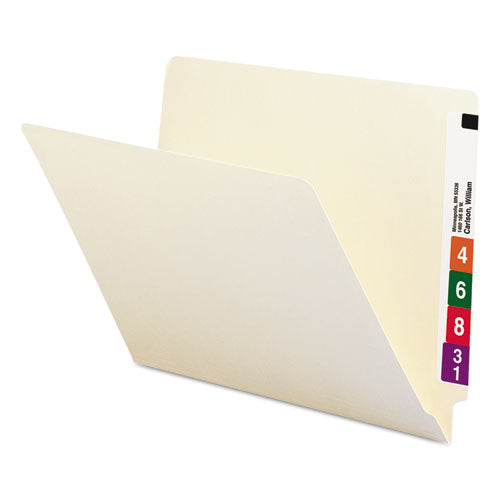 Image of Smead Heavyweight Manila End Tab Folders, 9.5" High Front, Straight 1-Ply Tabs, Letter Size, 0.75" Expansion, Manila, 100/Box