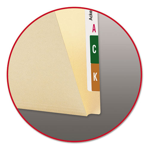 Image of Smead Extended End Tab Manila Folders, Straight Tabs, Letter Size, 0.75" Expansion, Manila, 100/Box